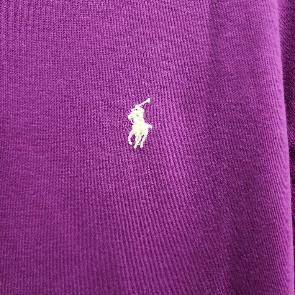 POLO Ralph Lauren Purple Short Sleeve Polo Shirt Size M USA Made White Pony‎
